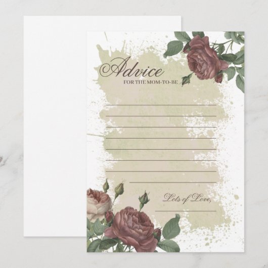 Advies voor de moeder Burgundy Blush Floral Gold C Kaart (Voorkant / Achterkant)