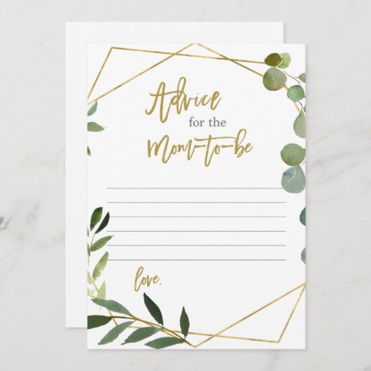 Advies voor de moeder om bloemengroen kaart te zij (Voorkant / Achterkant)