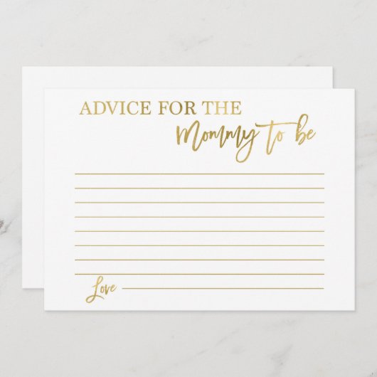 Advies voor de moeder om te zijn kaart (Voorkant / Achterkant)
