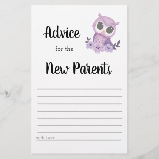 Advies voor de New Parents Game Kaart (Voorkant)