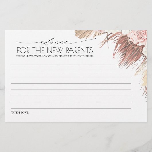 Advies voor de nieuwe ouders of moeder (Voorkant)