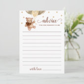 Advies voor de Ouders Baby shower Teddy Bear Kaart (Staand voorkant)