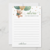 Advies voor de Ouders Baby shower Teddy Bear Kaart (Voorkant)
