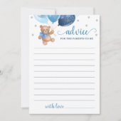 Advies voor de Ouders Baby Shower Teddy Beer Kaart (Voorkant)