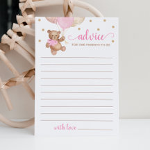 Advies voor de Ouders Baby Shower Teddy Beer