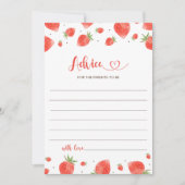 Advies voor de ouders, Berry Sweet Baby shower Kaart (Voorkant)