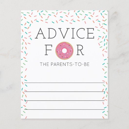 Advies voor de Ouders: Donut Baby shower Game (Voorkant)