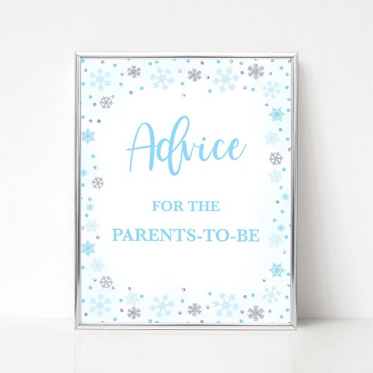 Advies voor de ouders om Winter Blue Sign te zijn Poster