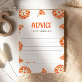 Advies voor de ouders, Pizza Baby Shower Advies Kaart