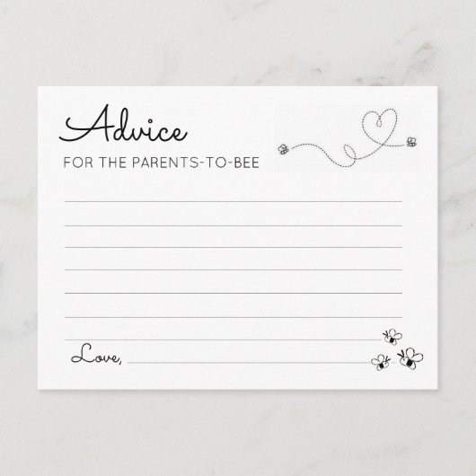 Advies voor de ouders-tot-bijen aankondigingskaart (Voorkant)