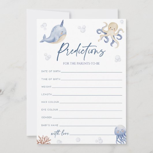 Advies voor de ouders, Zeeen Baby shower Kaart (Voorkant)