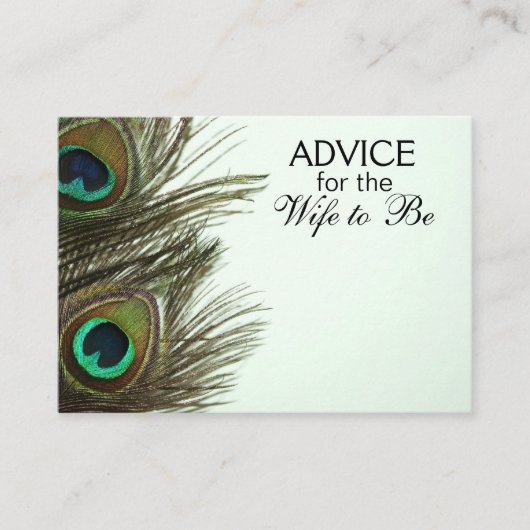 Advies voor de vrouw om Kaarten van de peacock te  (Voorkant)
