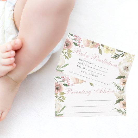 Advies voor Elegant roze Baby shower voorspelling Informatiekaartje