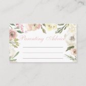 Advies voor Elegant roze Baby shower voorspelling Informatiekaartje (Achterkant)