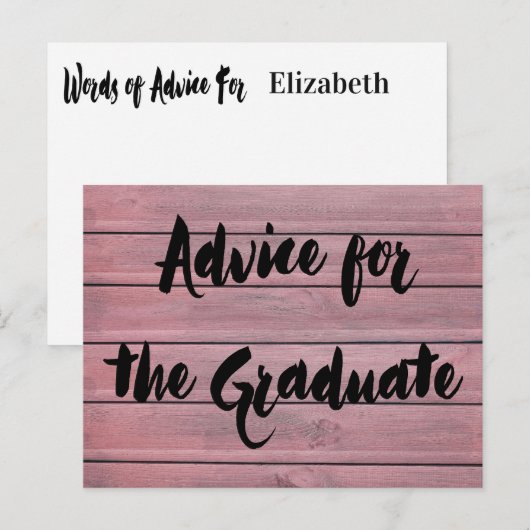 Advies voor het Afstuderen moderne rustieke houtro Briefkaart (Voorkant / Achterkant)