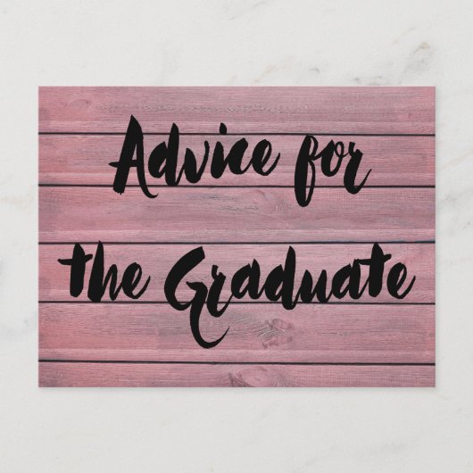 Advies voor het Afstuderen moderne rustieke houtro Briefkaart (Voorkant)