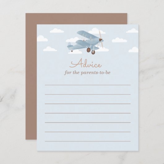 Advies voor het Baby shower van het vliegtuig voor (Voorkant / Achterkant)