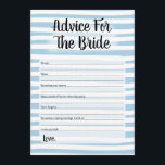 Advies voor het blauw-wit gamma van de bridde<br><div class="desc">Blauw en wit Bridal Advice spel voor de bruid om te worden. Handgetrokken witte horizontale strepen.</div>