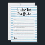 Advies voor het blauw-wit gamma van de bridde<br><div class="desc">Blauw en wit Bridal Advice spel voor de bruid om te worden. Handgetrokken witte horizontale strepen.</div>