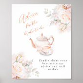Advies voor het Bride Pastel Blooms Vrijgezellenfe Poster (Voorkant)