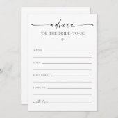 Advies voor het "Bride-to-be"-Vrijgezellenfeest Programmakaart (Voorkant / Achterkant)