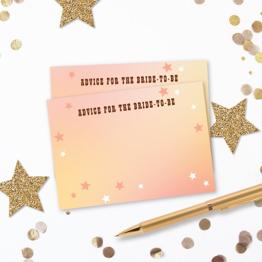 Advies voor het Bride Western Peach Vrijgezellenfe Informatiekaartje