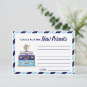 Advies voor het New Parents Travel baby shower spe Informatiekaartje (Staand voorkant)