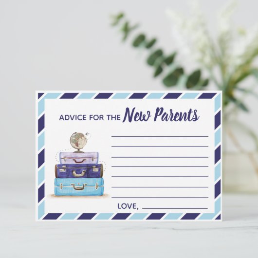 Advies voor het New Parents Travel baby shower spe Informatiekaartje (Staand voorkant)