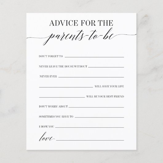 Advies voor het ouderschapsspel (Voorkant)