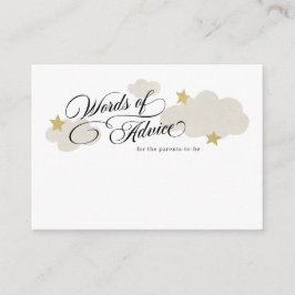 Advies voor het 'Stars Cloud Baby shower' van oude Informatiekaartje