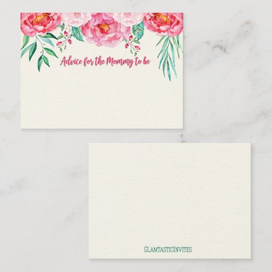 Advies voor mam Kaart, mam-to-be, Floral Kaart (Voorkant / Achterkant)