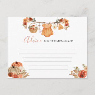 Advies voor mama bij baby shower 'Meisje dat verli Informatiekaartje
