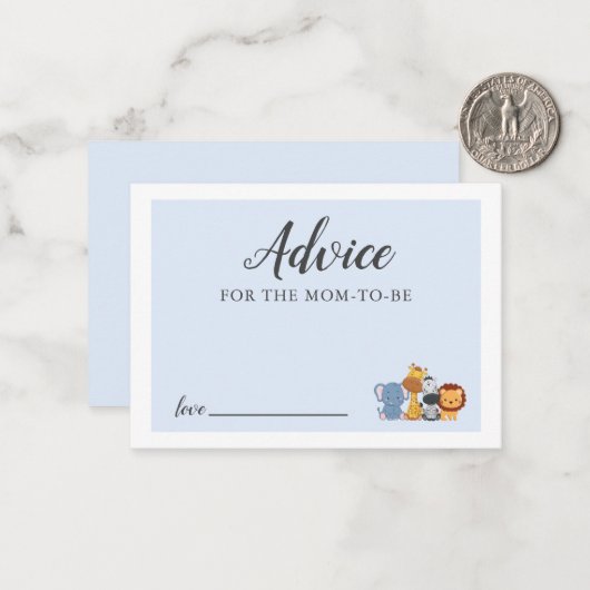 Advies voor mama blauw Oerwoud douche Kaart Notitiekaartje (Voorkant / Achterkant in situ)