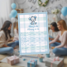 Advies voor mama Cute grijze beer jongen shower sp Kaart