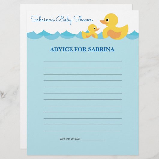 Advies voor mama om een Baby shower met rubberafva (Voorkant / Achterkant)