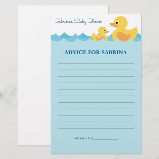 Advies voor mama om een Baby shower met rubberafva (Voorkant / Achterkant)