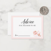 Advies voor Mama Pink Teddy Bear Baby shower Notitiekaartje (Voorkant / Achterkant in situ)