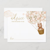 Advies voor mama teddybeer babyshower kaart (Voorkant / Achterkant)