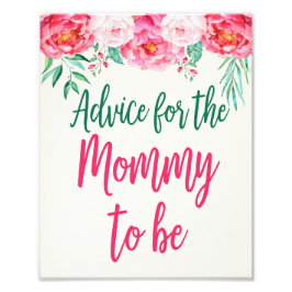 Advies voor mammie, Floral Baby shower, Floral Foto Afdruk