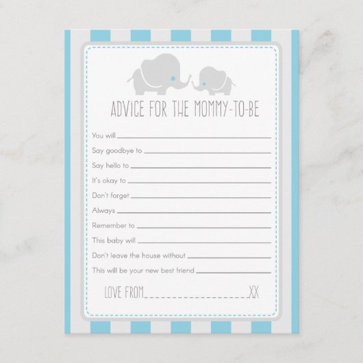 Advies voor mammie-om-Baby shower game Kaart (Voorkant)