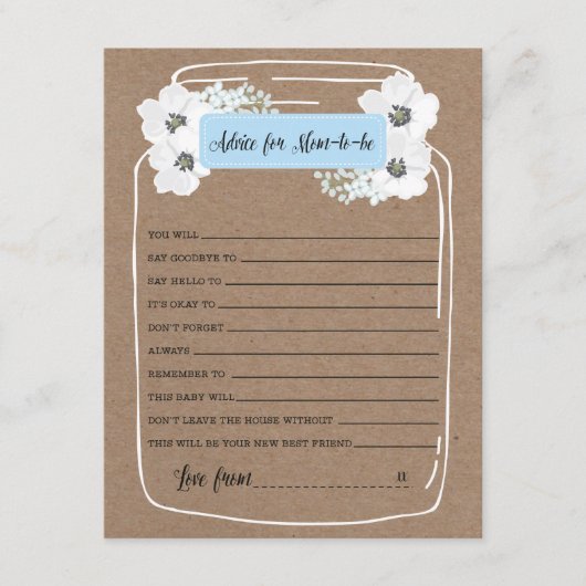 Advies voor mammie-om-Baby shower game Kaart (Voorkant)