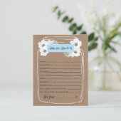 Advies voor mammie-om-Baby shower game Kaart (Staand voorkant)
