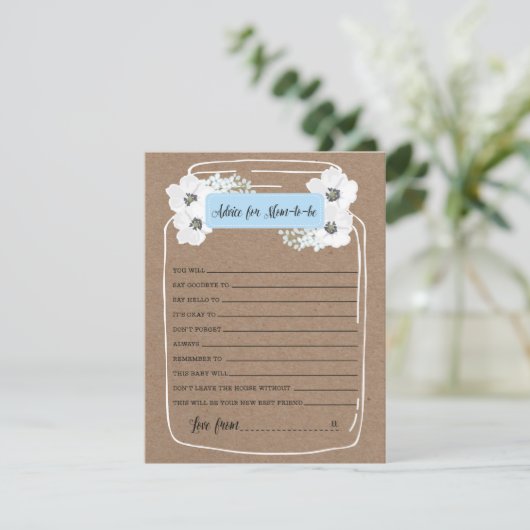 Advies voor mammie-om-Baby shower game Kaart (Staand voorkant)