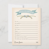 Advies voor mammie-om-Baby shower game Kaart (Voorkant)