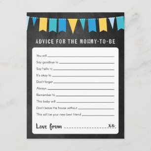 Advies voor mammie-om-Baby shower game Kaart
