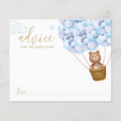 Advies voor mammie Teddy Bear Blue Baby shower Car (Voorkant)