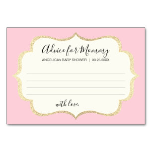 ADVIES VOOR MEMY Pink Gold GIRL Baby shower Kaarte Kaart