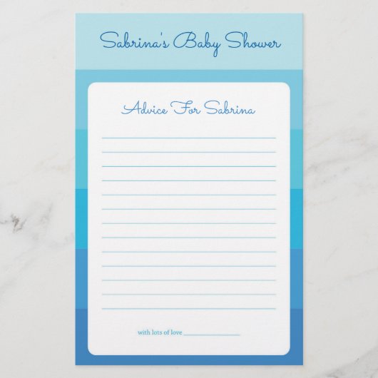 Advies voor moeder om blauw Ombre Baby shower te z (Voorkant)