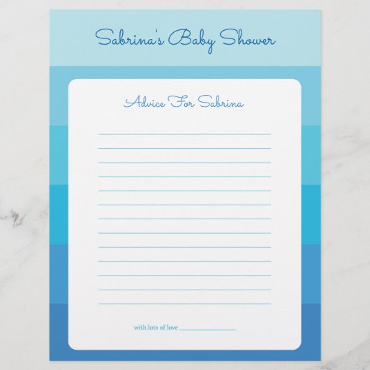 Advies voor moeder om blauw Ombre Baby shower te z (Voorkant)