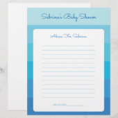 Advies voor moeder om blauw Ombre Baby shower te z (Voorkant / Achterkant)